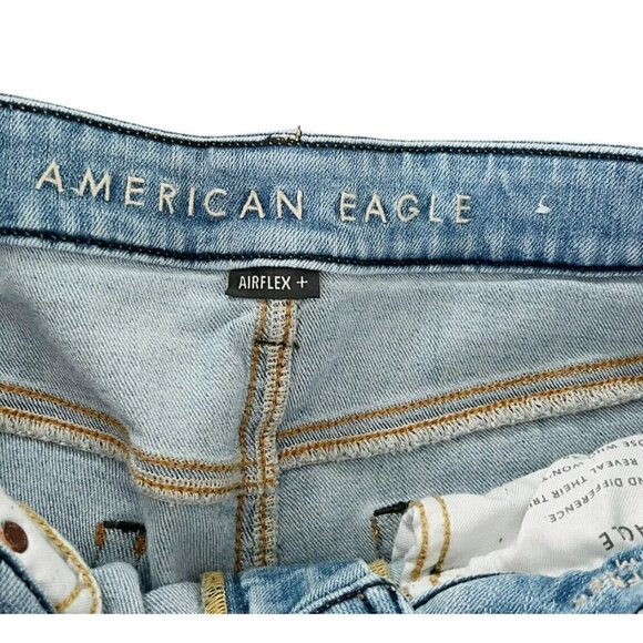 AMERICAN EAGLE  Mens 30 x 32.5 Airflex Move-Free Slim Straight Distressed Jeans - Picture 4 of 10